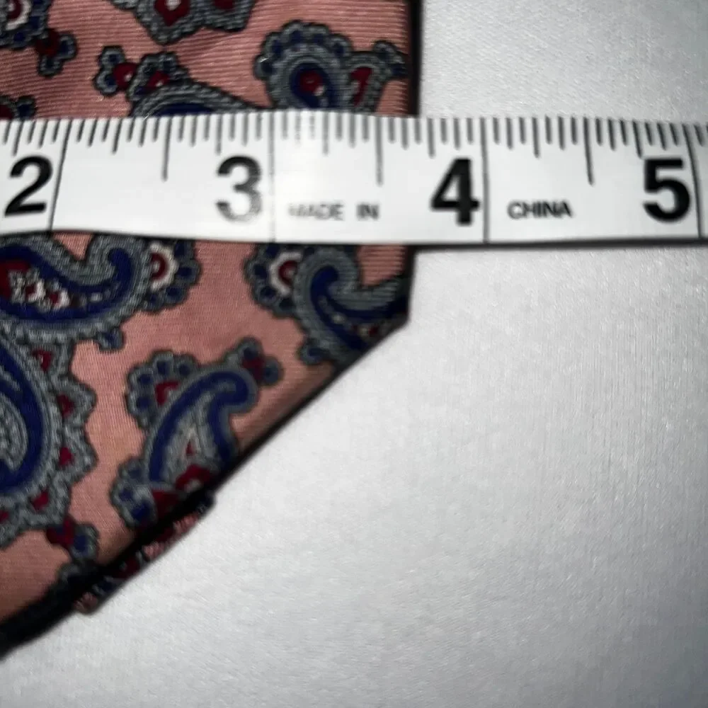 Mario Valentino Italy Men's Vintage Paisley Silk Tie Pink Mauve Blue